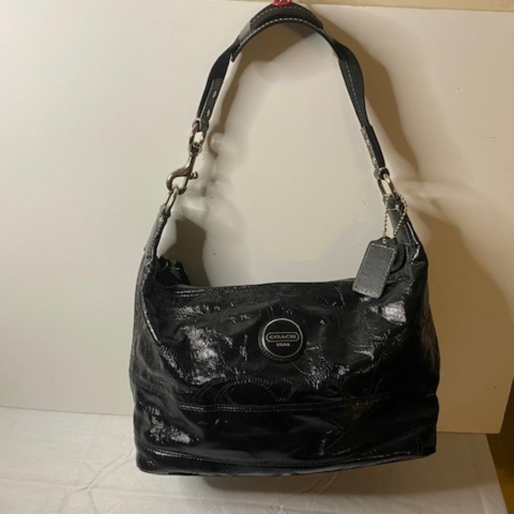 Coach Signature Patent Leather Hobo Bag (F17421)